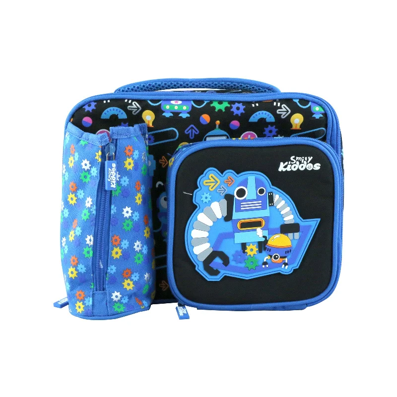 Smily Multi Compartment Lunch Bag Blue