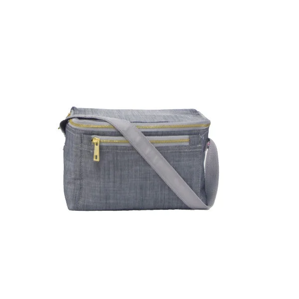 Gray Chambray Bucket Lunchbox