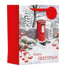 Christmas Gift Bag - Medium Post Box