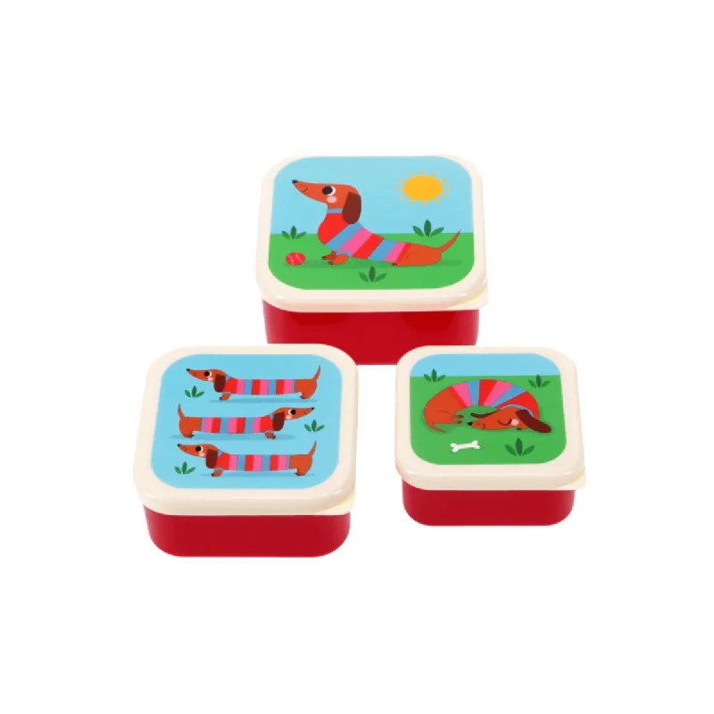 Rex London Sausage Dog Snack Boxes (Set of 3)