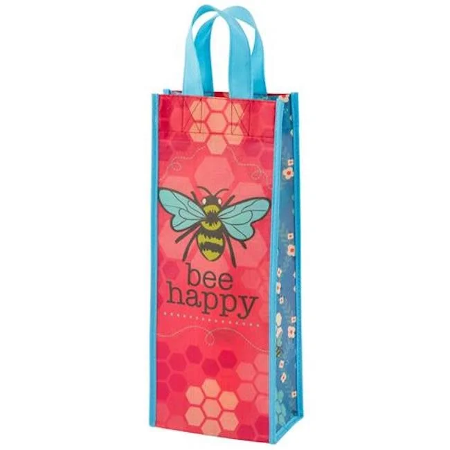 karma recycled wine gift bag - bee