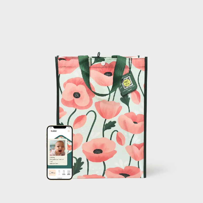 Poppy Fields | Large | Reusable Gift Bag + QR Greeting Card