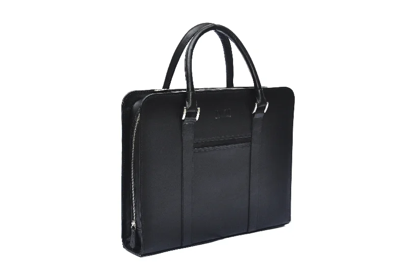 Leather Laptop Bag - Black