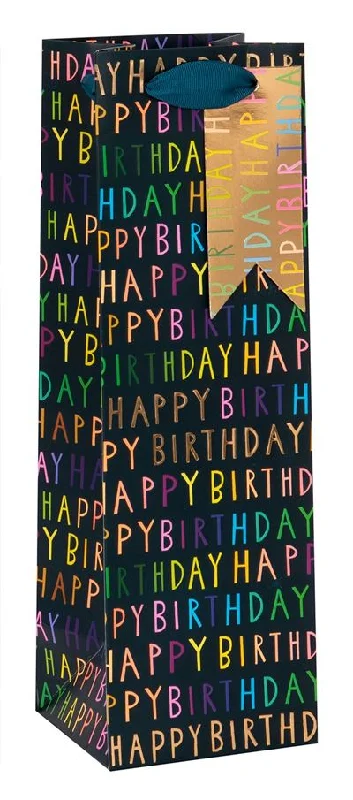 Gift Bag Bottle - Birthday Navy