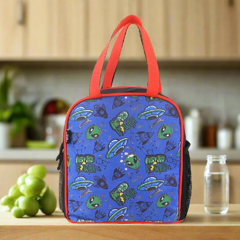 Smily kiddos joy lunch bag- Alien theme - Blue