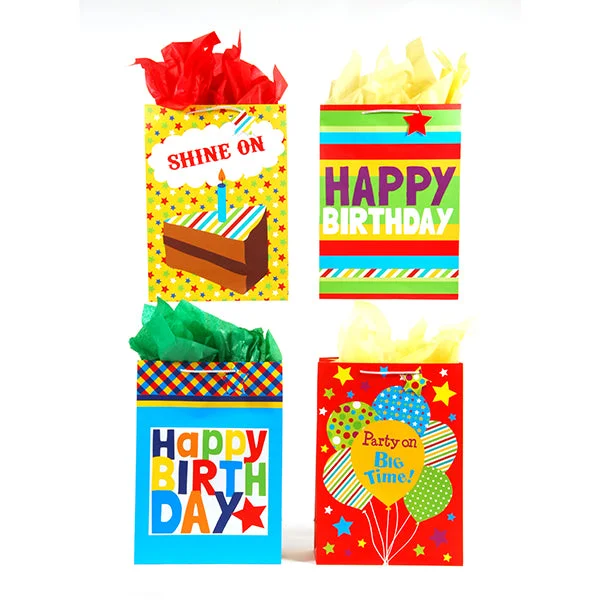 Extra Large Big Time Party On Matte Gift Bag, 4 Designs