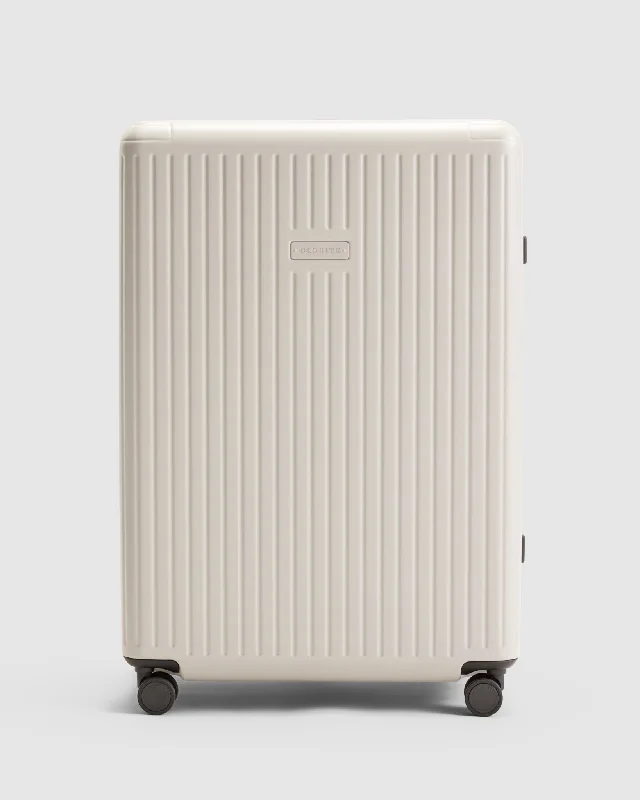 Large Check In Suitcase - Moonbeam Beige