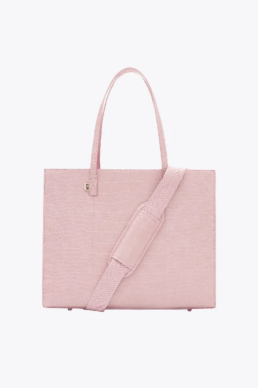 The Large Work Tote in Atlas Pink Croc