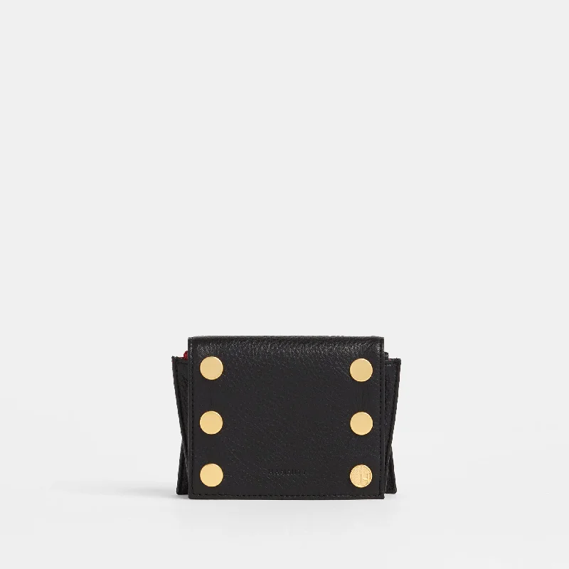 Allen Wallet | Black/Brushed Gold Red Zip