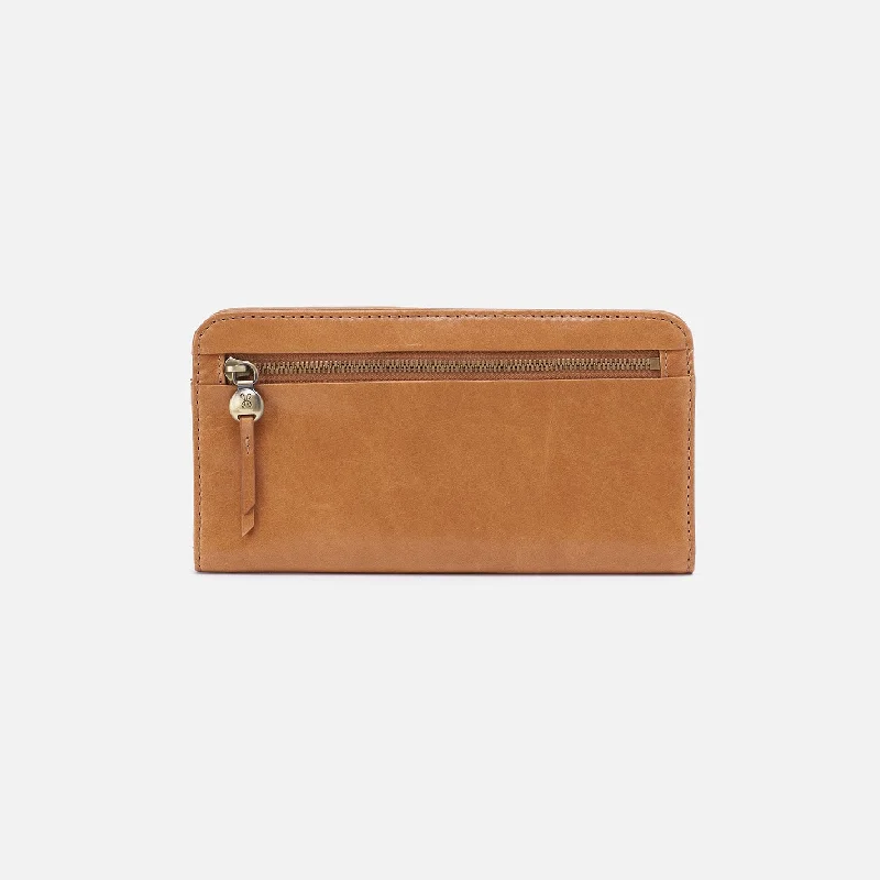 Angle Continental Wallet in Polished Leather - Natural