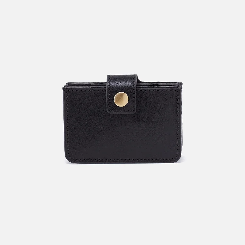 Boswell Credit Card Holder in Aston Leather - Black