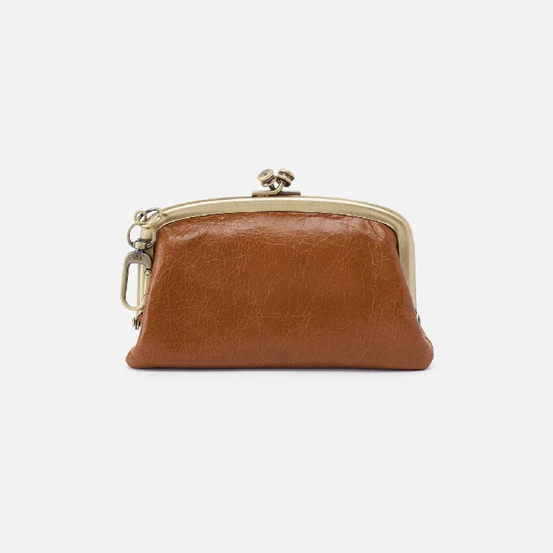 Cheer Frame Pouch in Polished Leather - Truffle