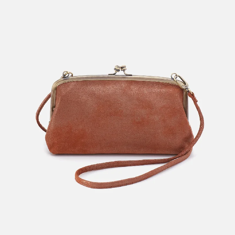 Cora Wallet Crossbody In Metallic Leather - Patina