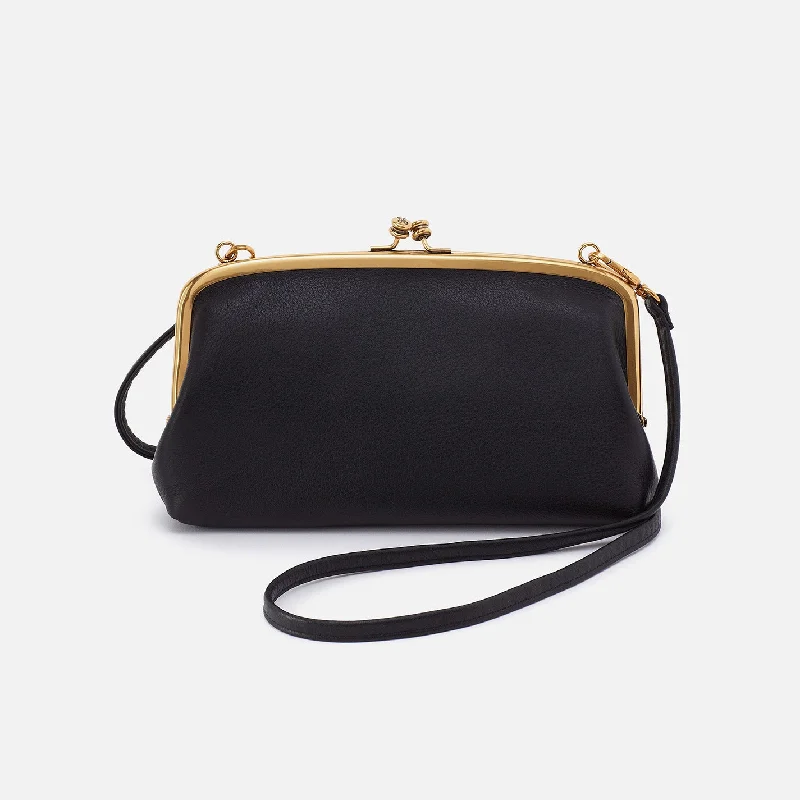 Cora Wallet Crossbody In Pebbled Leather - Black