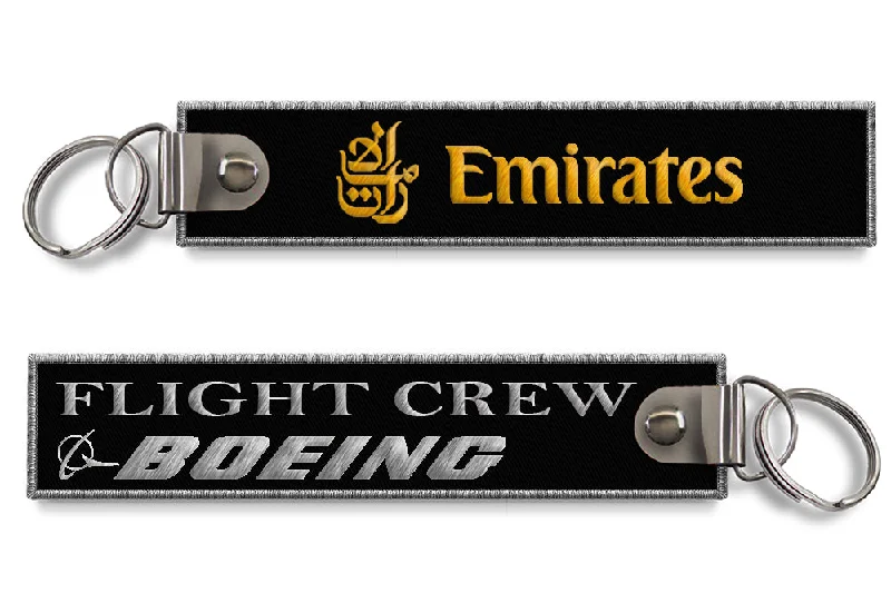 Emirates Boeing Flight Crew Embroidered Keychain