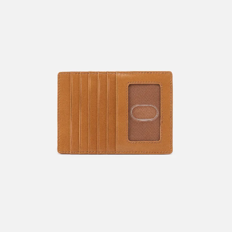 Euro Slide Card Case In Polished Leather - Natural