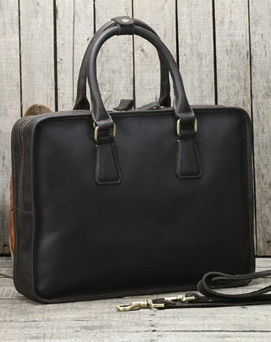 Handmade leather men Briefcase messenger large vintage shoulder laptop bag vintage bag