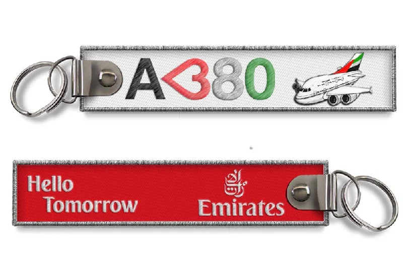 I love A380 EMIRATES Hello Tomorrow RBF Embroidered Keychain