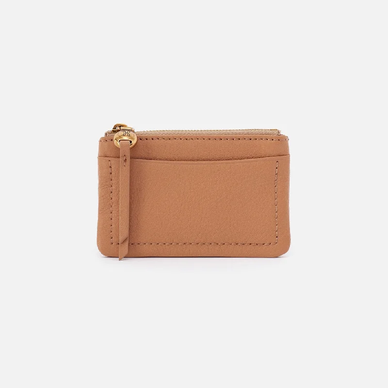 Lumen Card Case In Pebbled Leather - Sandstorm