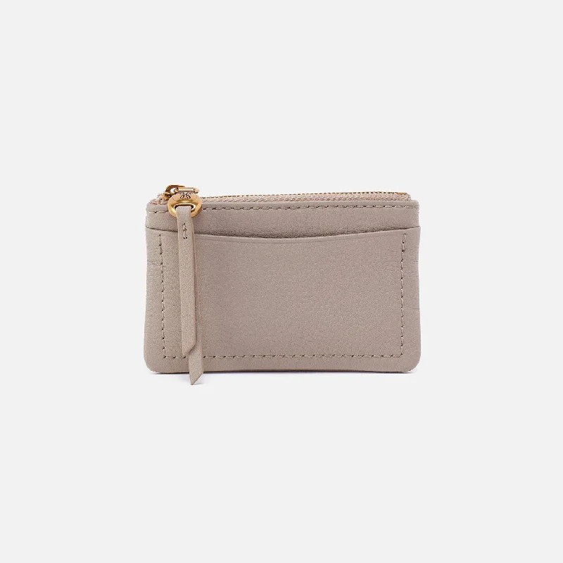 Lumen Card Case In Pebbled Leather - Taupe