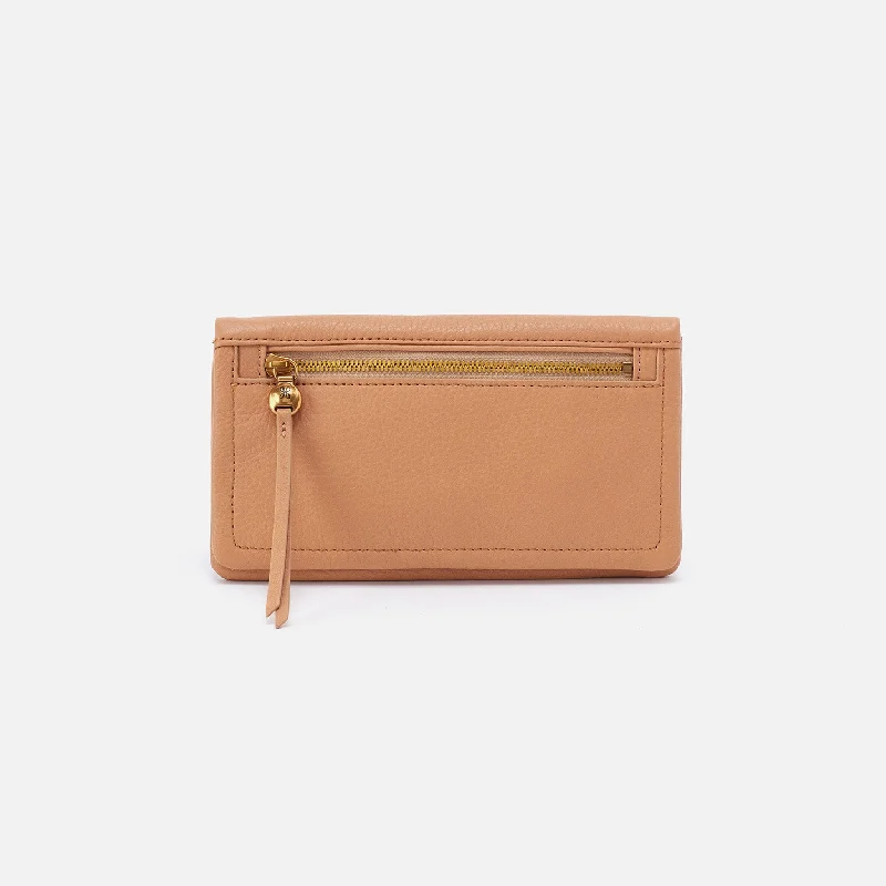 Lumen Continental Wallet In Pebbled Leather - Sandstorm