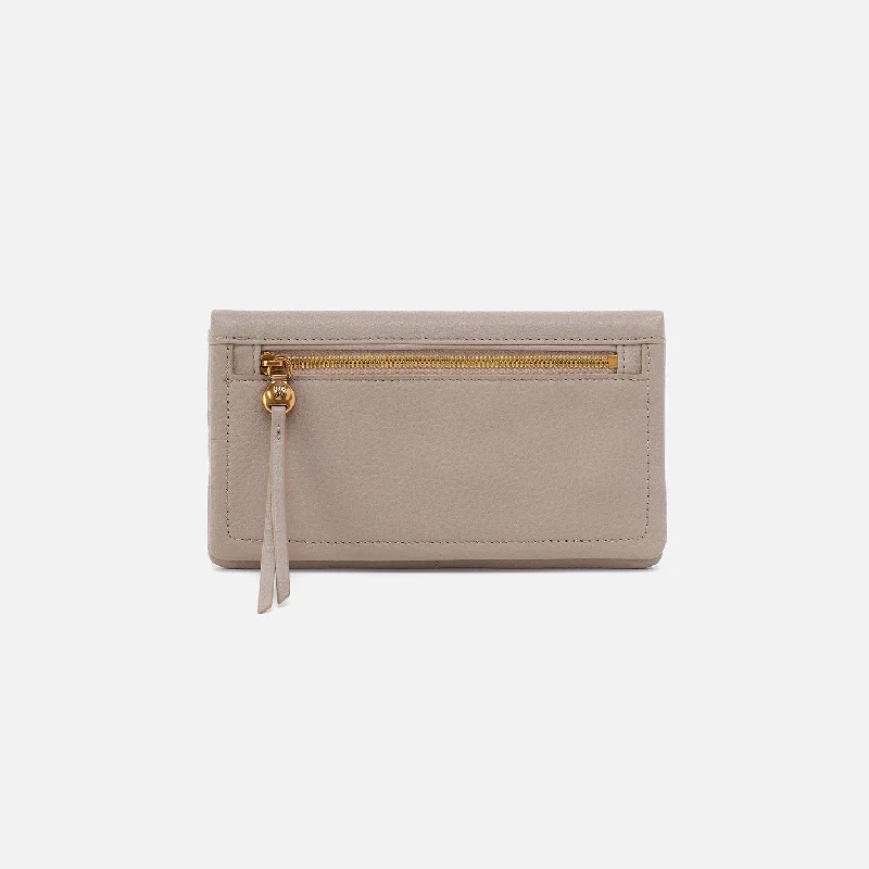 Lumen Continental Wallet In Pebbled Leather - Taupe