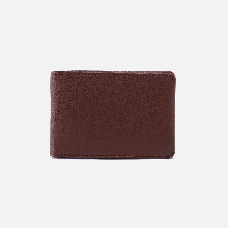 Men's Bifold Wallet in Silk Napa Leather - Brown