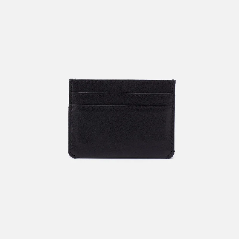 Men's Credit Card Wallet in Silk Napa Leather - Black