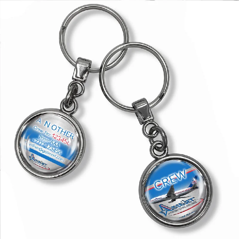 Amerijet B767 Landscape Metal Keyring