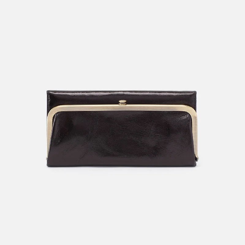 Rachel Continental Wallet In Polished Leather - Black