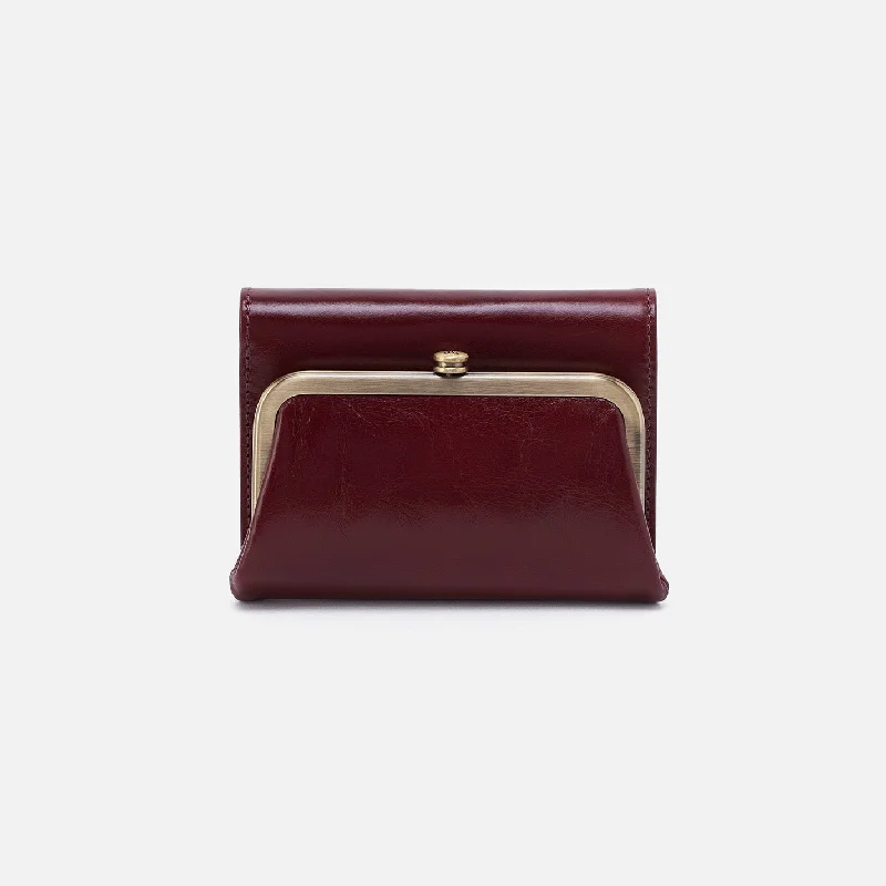 Robin Compact Wallet In Polished Leather - Winterberry