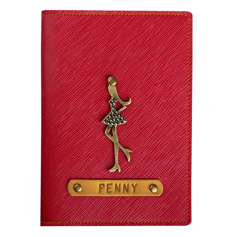 Personalized Ruby Red Textured Passport Cover