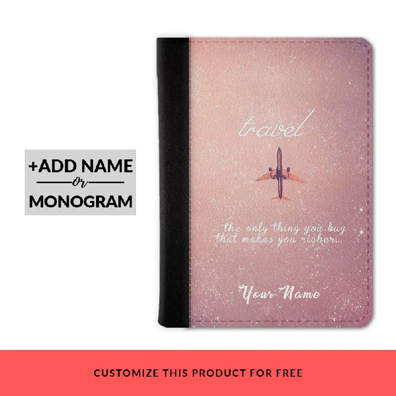 Travel Makes You Rich Custom Passport Cover