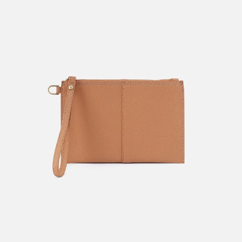 Vida Small Pouch In Micro Pebbled Leather - Biscuit