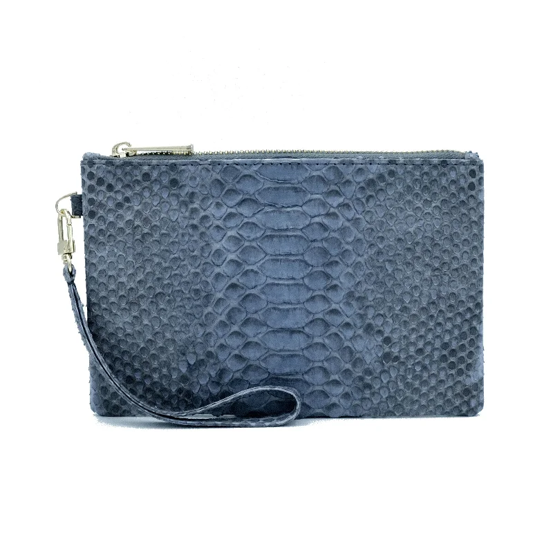 Karon Grey Motif Wristlet Pouch