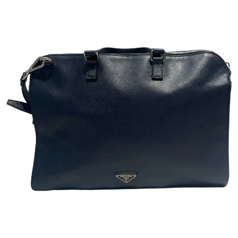 PRADA/Briefcase/M/Leather/NVY/Saffiano Travel Briefcase