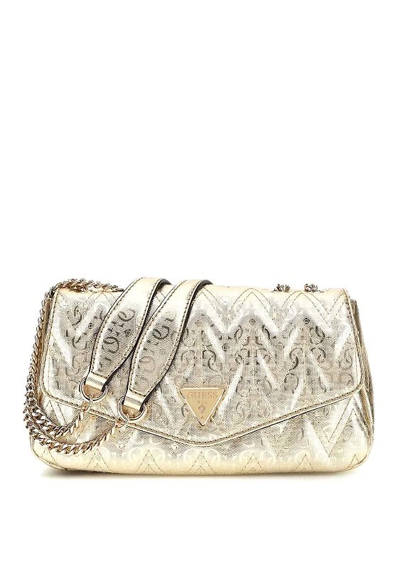 Guess Adelard Quilted Crossbody Bag, Gold