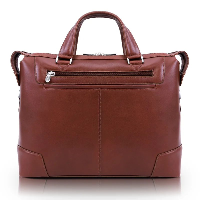 ARCADIA | 17” Leather Slim Laptop Briefcase