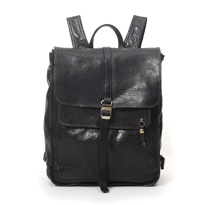 Campomaggi Leather Ginepro Backpack, Black