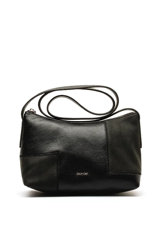 Calvin Klein Patchwork Detail Crossbody Bag, Black