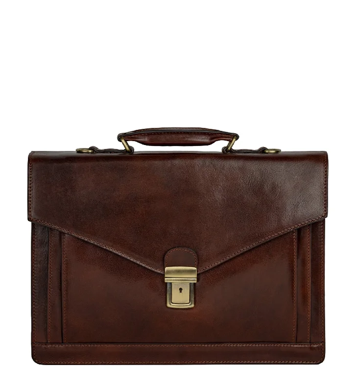 Classic Design Leather Briefcase - The Magus