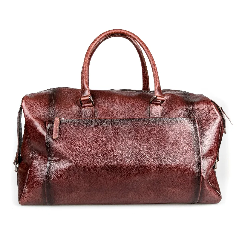 Fendrihan Pebbled Leather Travel Bag, Brandy