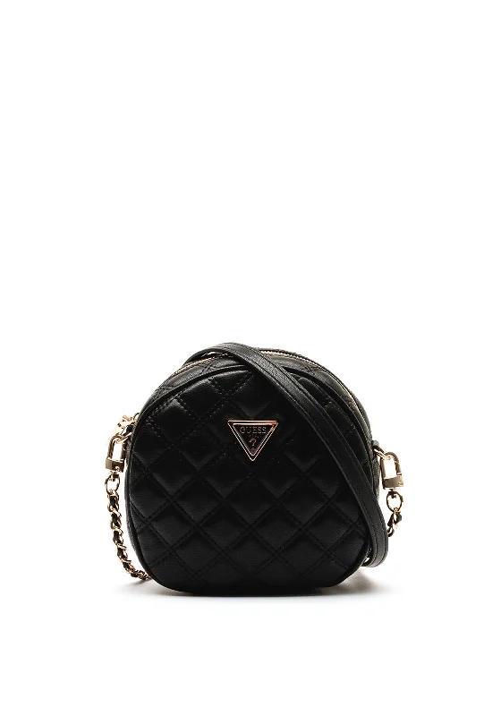 Guess Giully Mini Quilted Crossbody Bag, Black