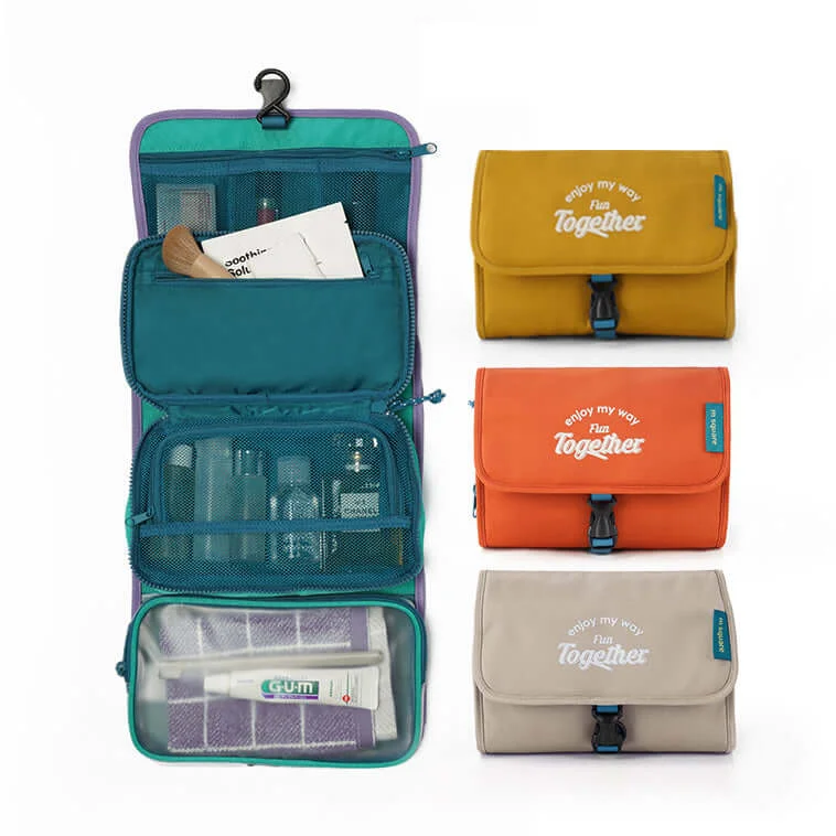 M Square Hanging Travel Toiletry Bag - Foldable Design