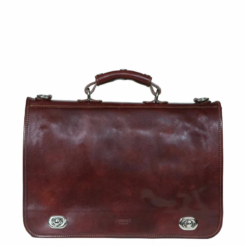 Cartella Nottolini Italian Leather Small Briefcase