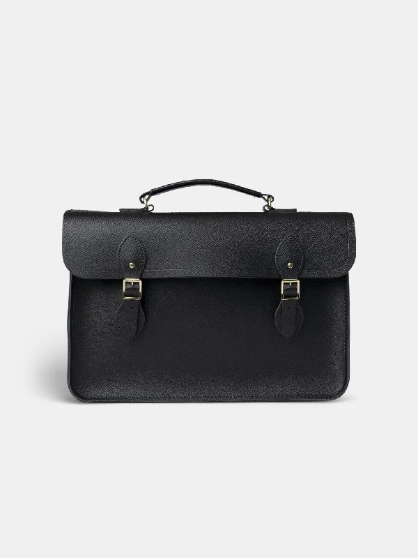 The Briefcase -  Black Saffiano