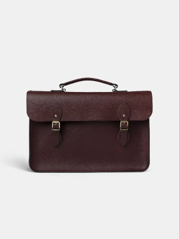 The Briefcase -  Oxblood Saffiano