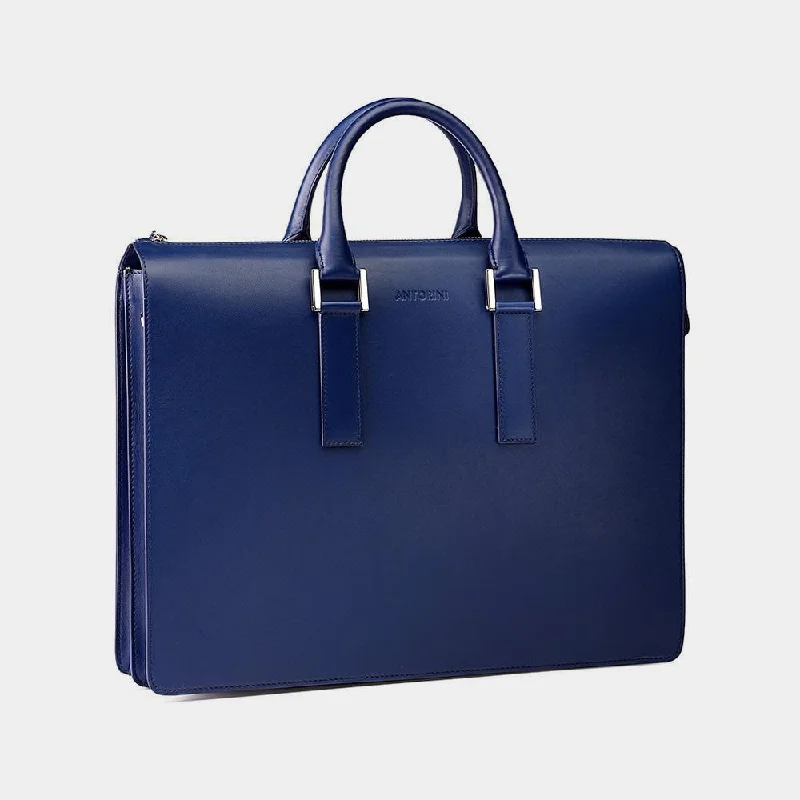 Leather Briefcase in Blue