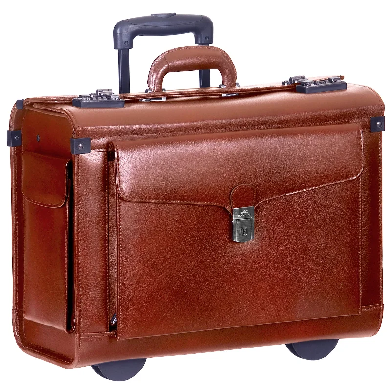 Mancini Leather Briefcase High Capacity Wheeled