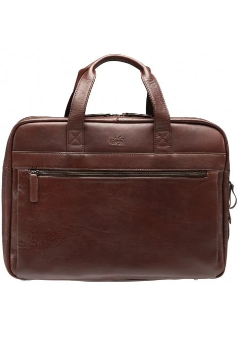 Mancini Leather Double Compartment Briefcase for 15.6” Laptop / Tablet